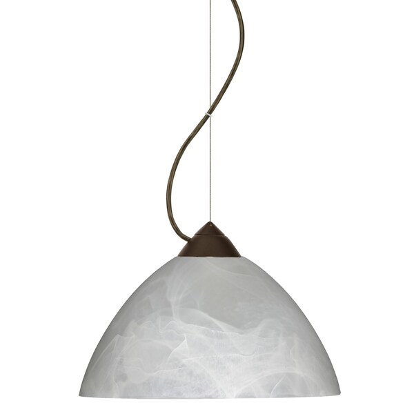 Besa Lighting Tessa Cord Pendant, Marble, Bronze Finish, 1x75W Incandescent 1KX-420152-BR - main